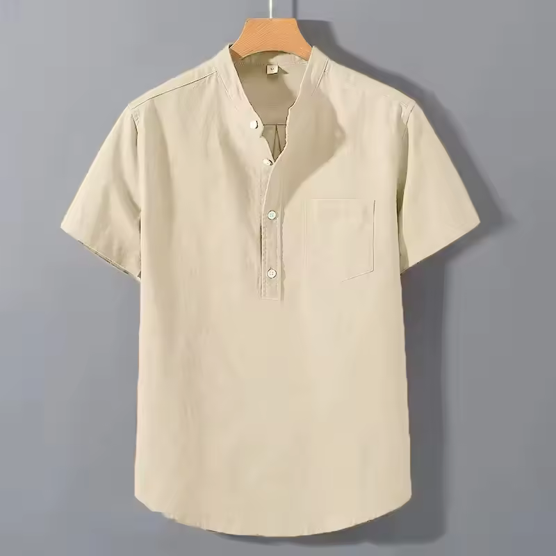 Dani | Linnen T-shirt met Knoopjes