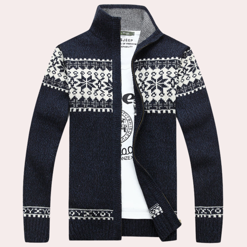 Pim | Klassieke cardigan met opstaande kraag voor heren