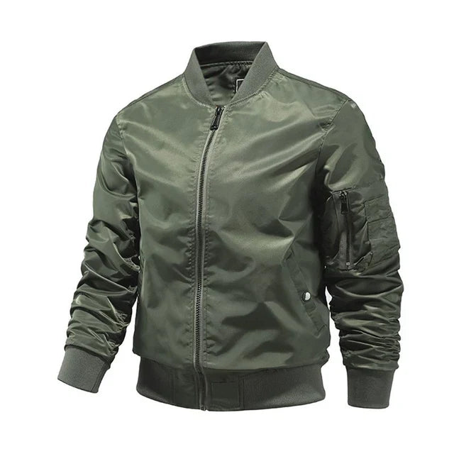 Casual Effen Rits Outdoor Bomberjack voor Heren