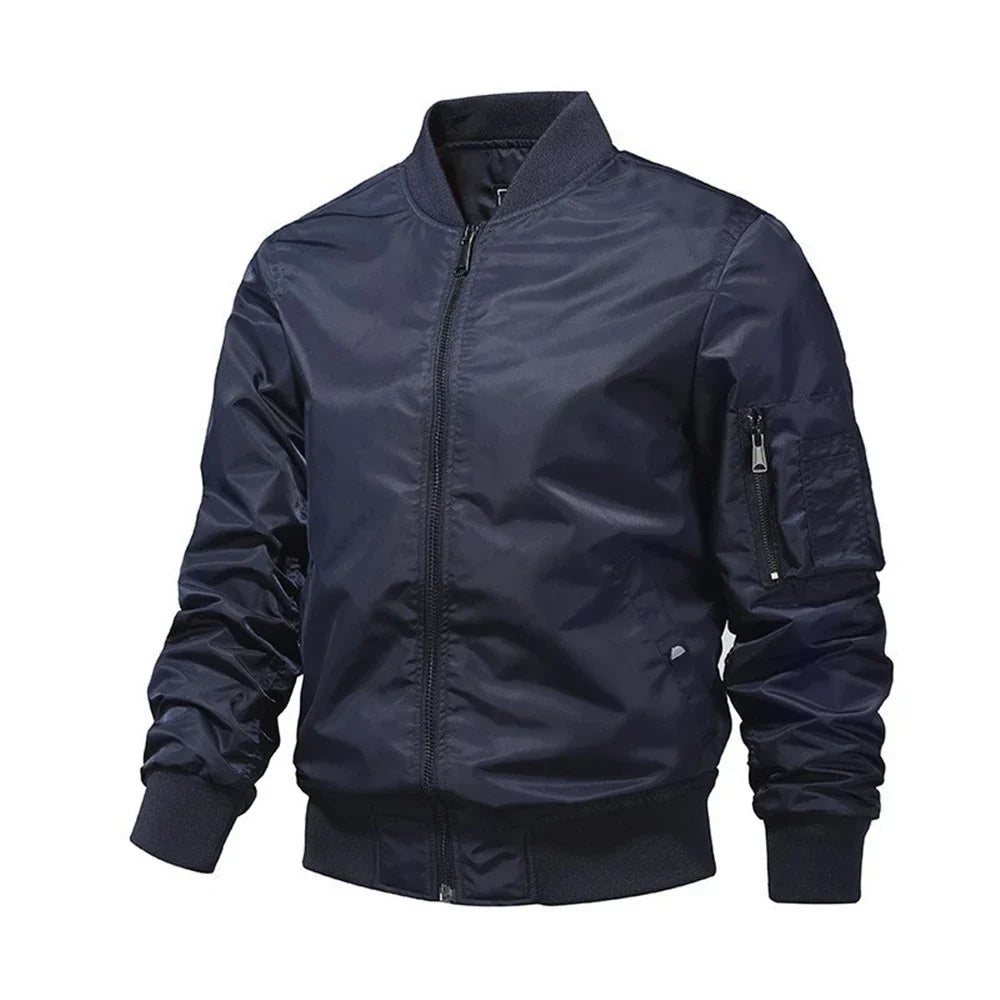 Casual Effen Rits Outdoor Bomberjack voor Heren